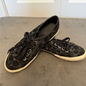 Coach Kalyn Black Suede Patterned Sneakers